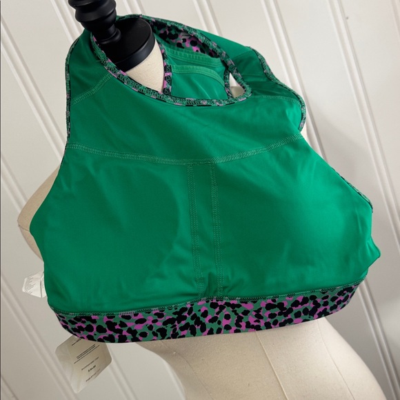 NEW Fabletics Pink and Green Cheetah Trinity High Impact Sports Bra size L - Picture 6 of 7